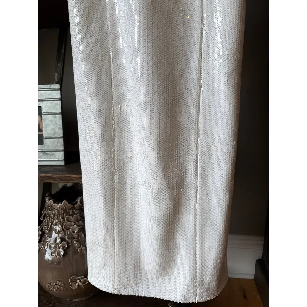 retrofete Jazmina Off Shoulder Sequin Dress White Womens Size XS - Image 10