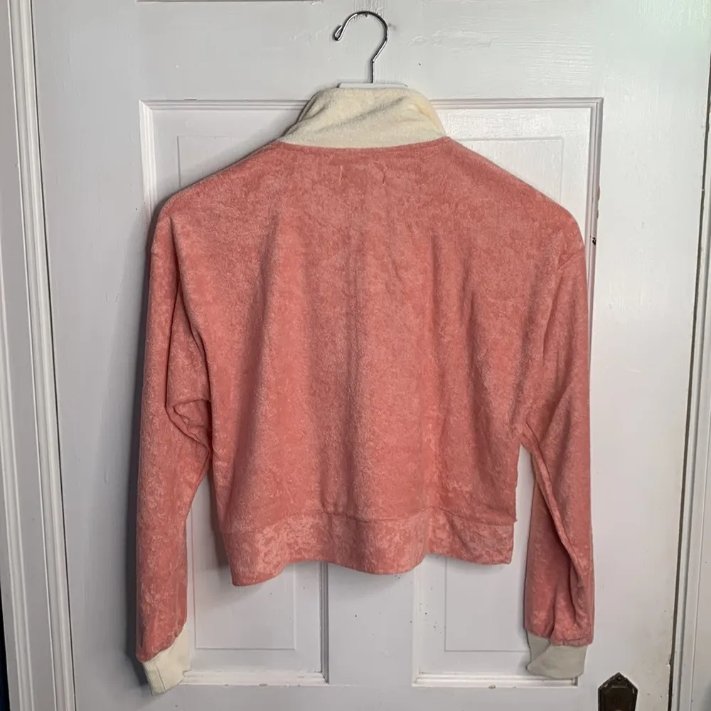 L*Space Best Life Crop Pullover Half Zip Pockets TerryCloth NEW W-328 Sz XS - Image 12