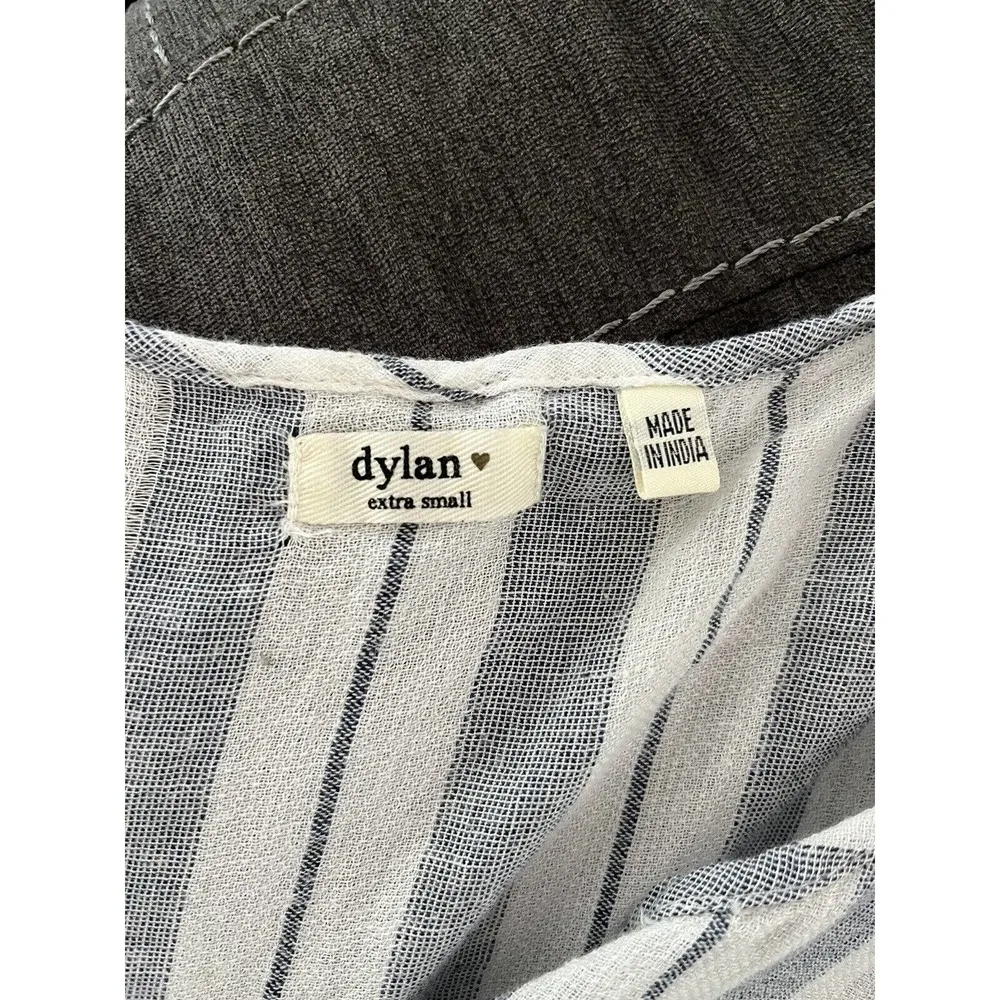 Dylan Striped Relaxed Fit Popover Lagenlook Batwing Knit Top Womens Size XS - Image 6