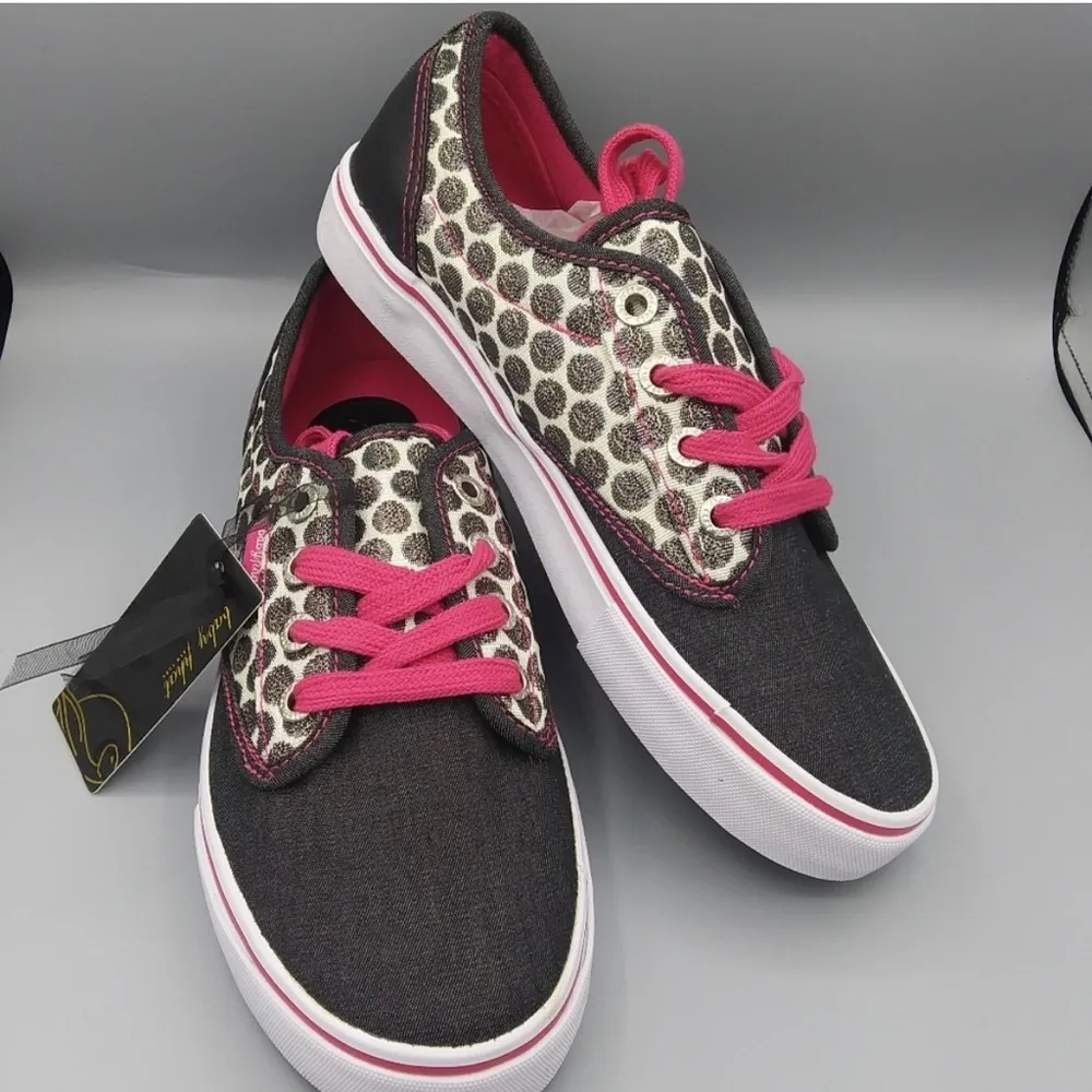 polka dot chambray women sneakers Size 7 - Image 3