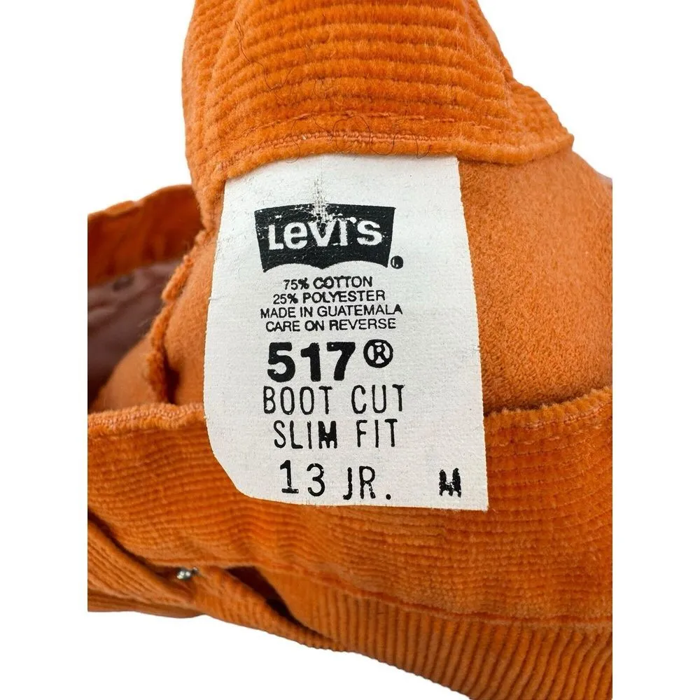 Vintage Y2K Levis 517 Slim Boot Cut Corduroy Pants Women Juniors 13 Burnt Orange - Image 6