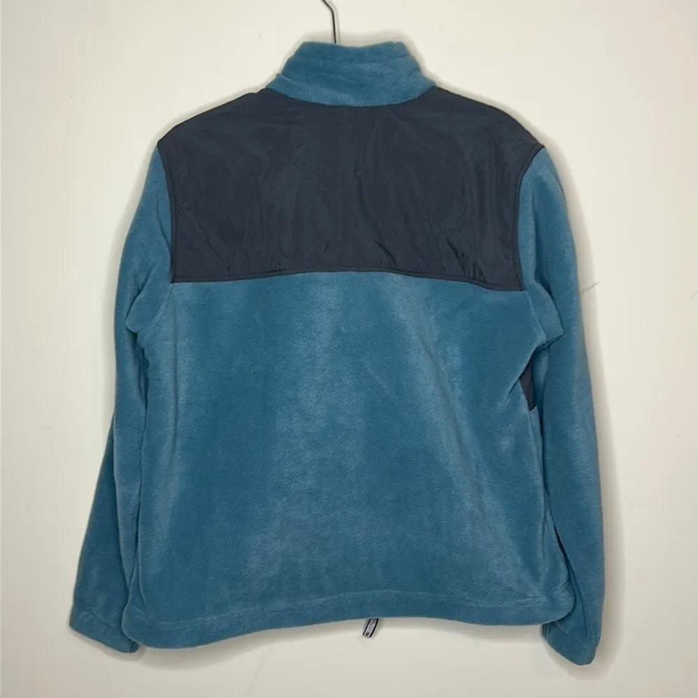 Columbia Fleece Sweater Jacket Coat Full Zip Blue Pockets Womens Size Large - Image 2