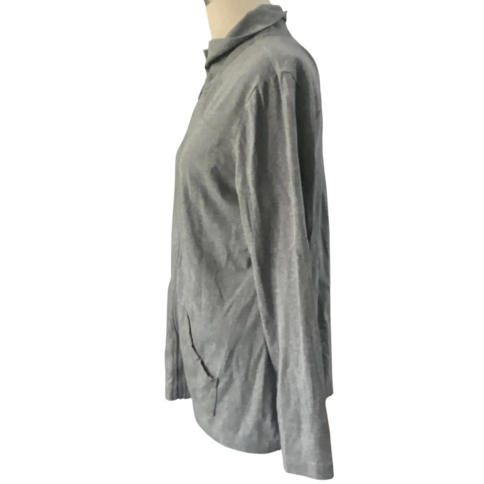 Soma Soft Gray full front zip lounge jacket Live Lounge Wear Top Size medium - Image 4