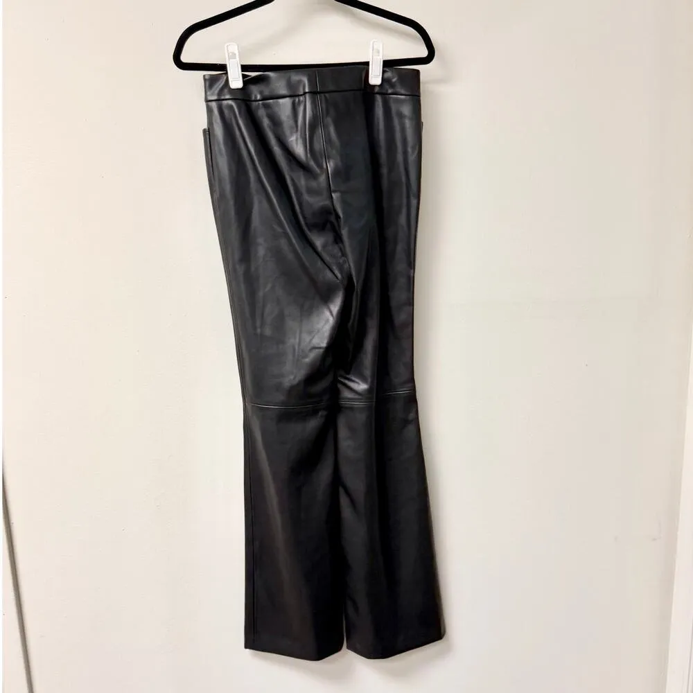 NWT Elie Tahari Vegan Leather Seam Fit & Flare Trouser Pants Black Women's US 6 - Image 5