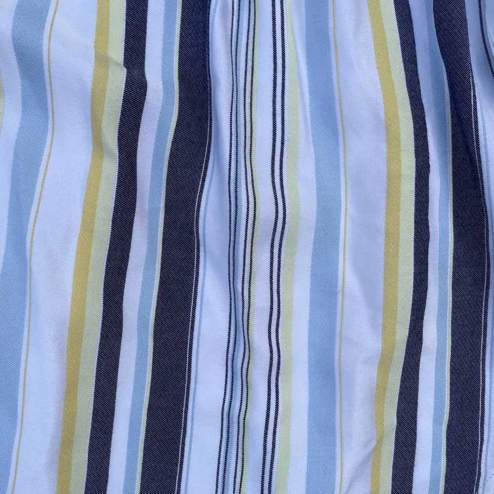 NWT Striped Loft Wrap Mini Dress Size 6 100% Rayon white blue and yellow stripes - Image 5