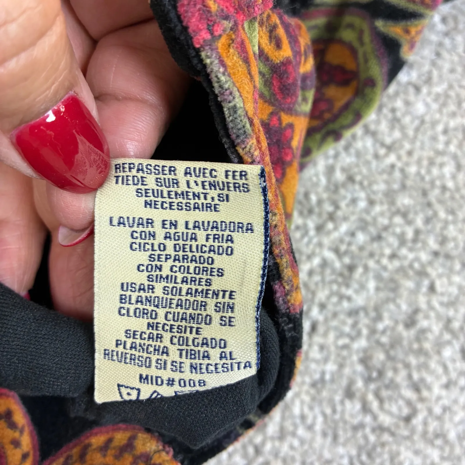 Caribbean Joe Womens L Velvet Paisley Jacket Cotton Colorful Western Boho Retro - Image 10