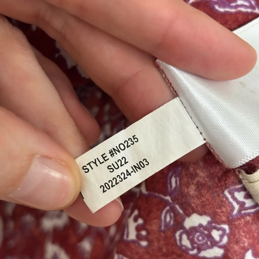 Madewell V-Neck Puff Sleeve Top in Batik Vine Floral - Size S - Image 6