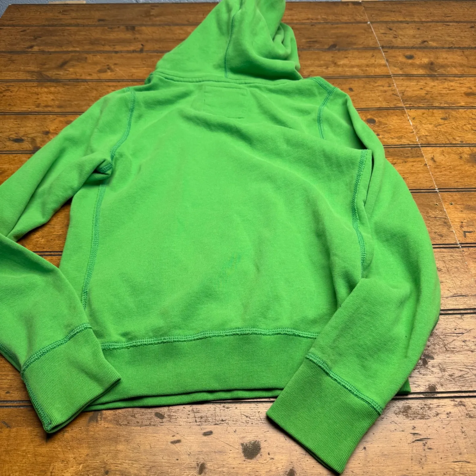 Abercrombie Fitch Green Pullover Hoodie Athletic Wing Logo Women's Size L y2k - Image 6