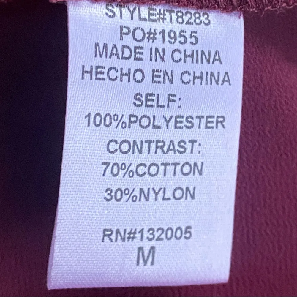 Beciga Boutique Maroon Ruffled Blouse Purple Size M - Image 15