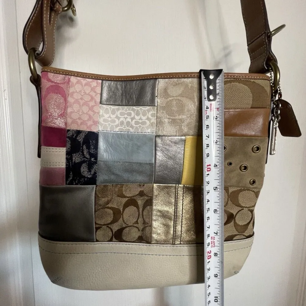 COACH Patchwork B06Q-10018 Multicolor Crossbody Shoulder Handbag Multi Pattern - Image 11