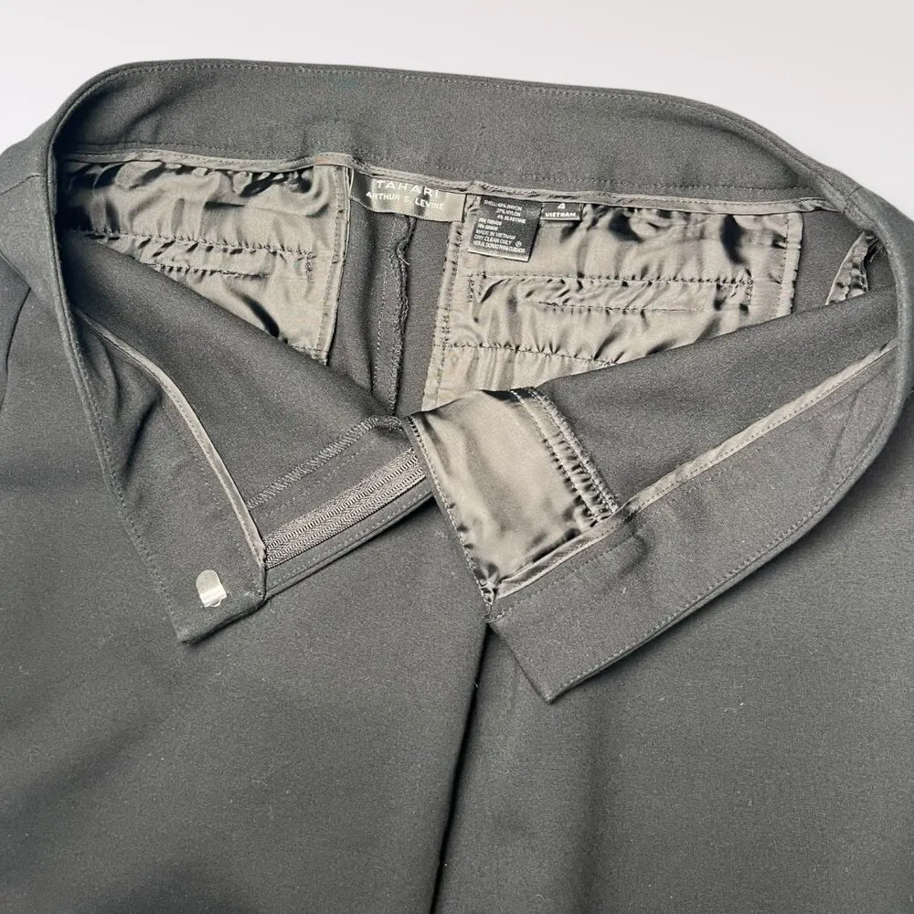 Arthur S. Levine Black Slim Fit Dress Pants Stretch 4 - Image 4