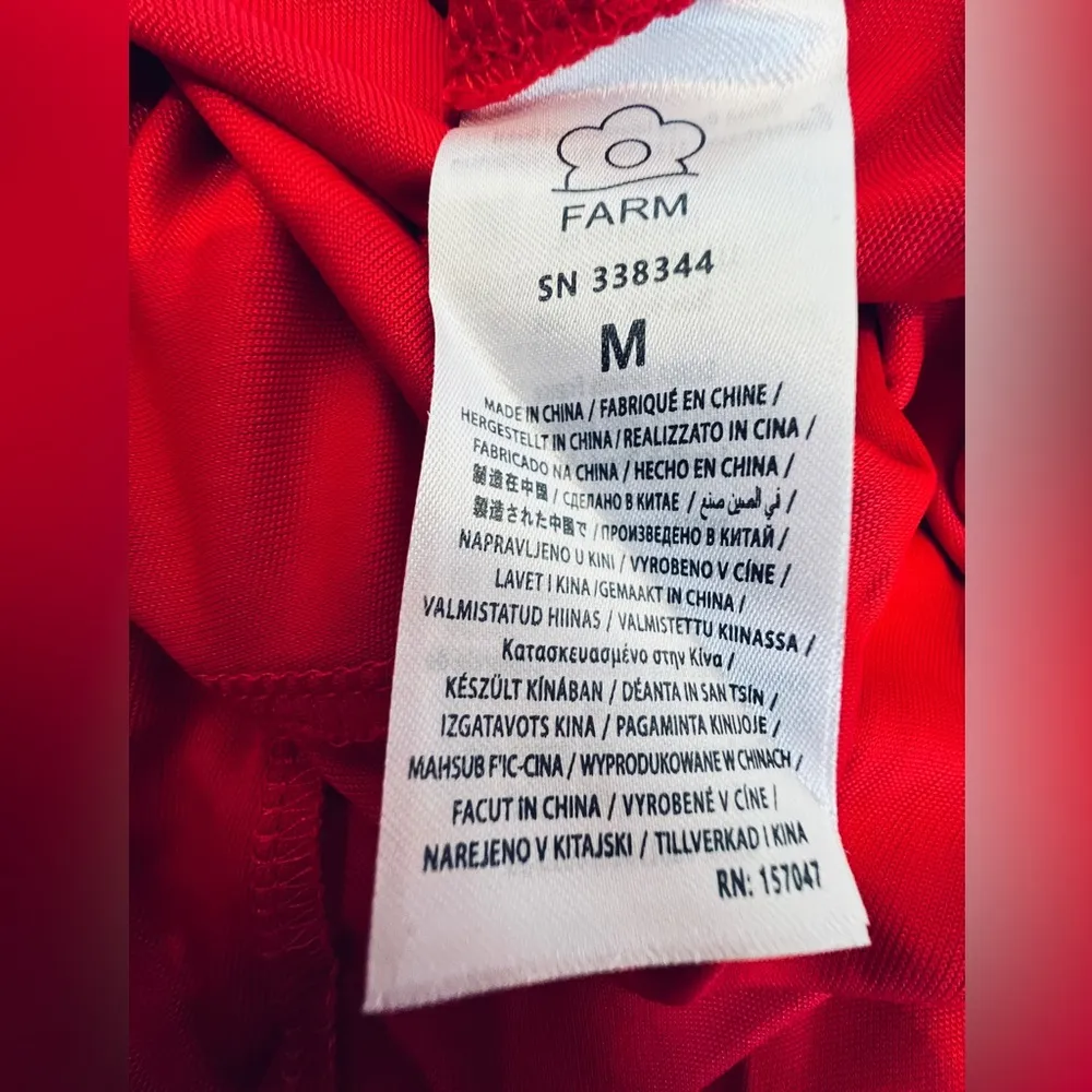 FARM Rio Long Sleeve Midi Dress. Color: Red. Size:M - Image 5