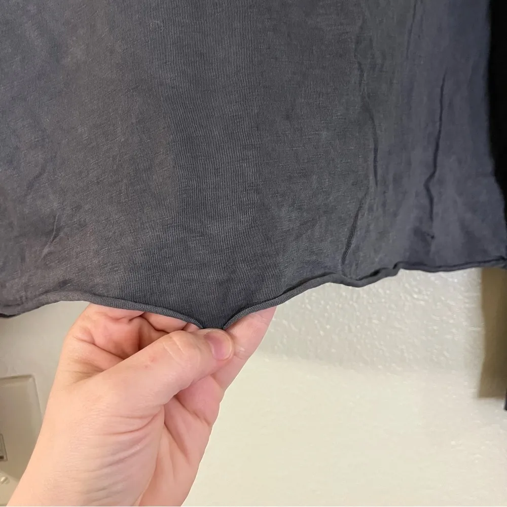 aerie Lightweight Long Sleeve Gray Cropped High Neck Shirt Size Small - Image 9