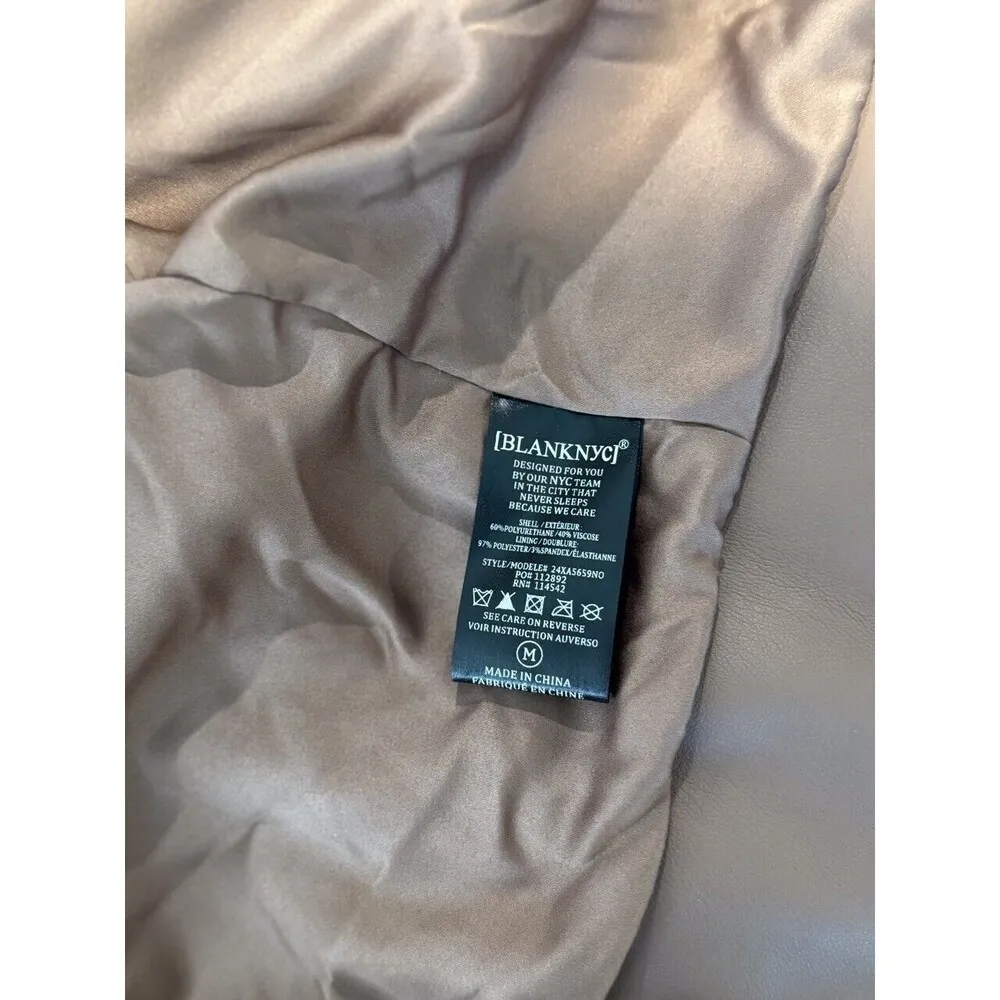 BLANKNYC Women Jacket Brown Faux Leather Full Zip Motorcycle Biker Riding Medium - Image 12