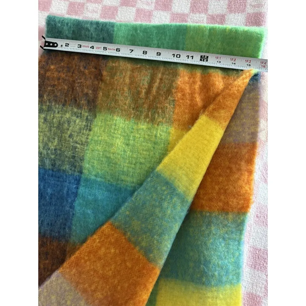 Checkered Scarf Large Multicolor Trendy Fuzzy Cool Girl Blogger Favorite - Image 3