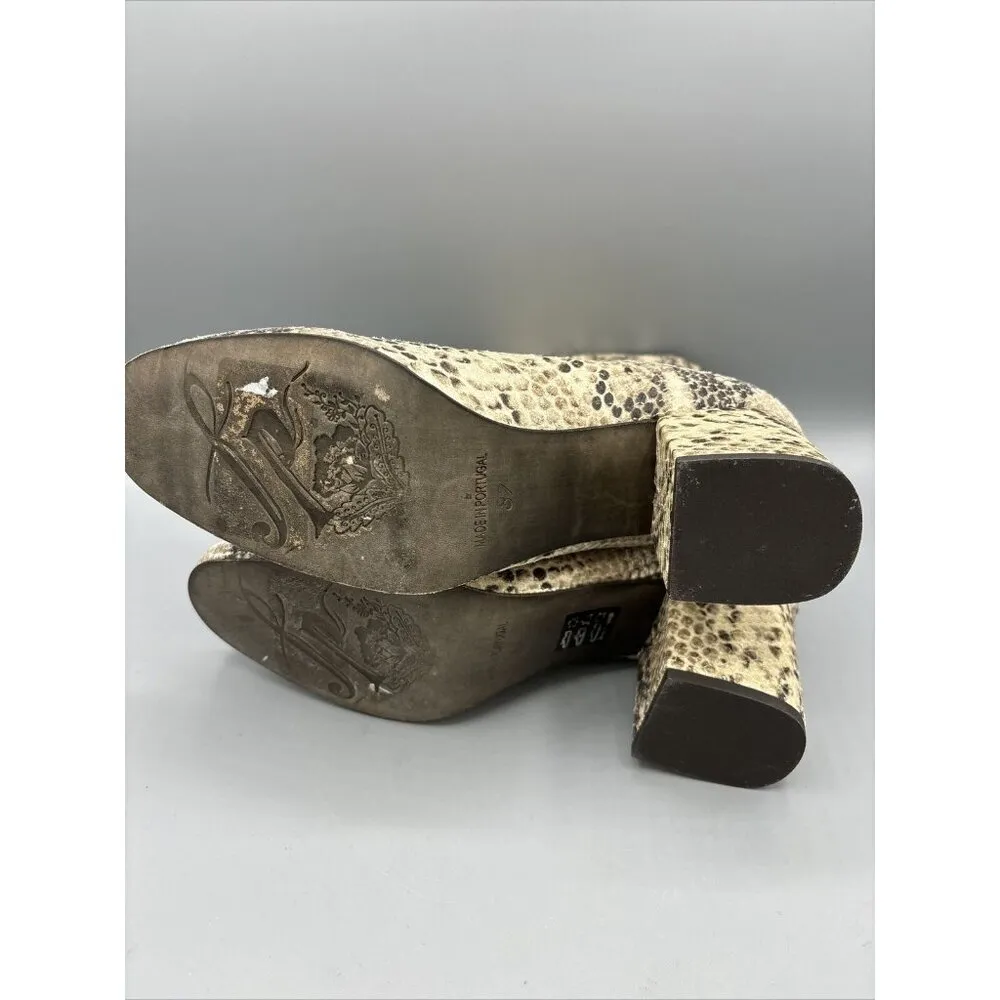 Free People Snake Skin Reptile Block Heel Women’s Boots Size‎ 37 - Image 6