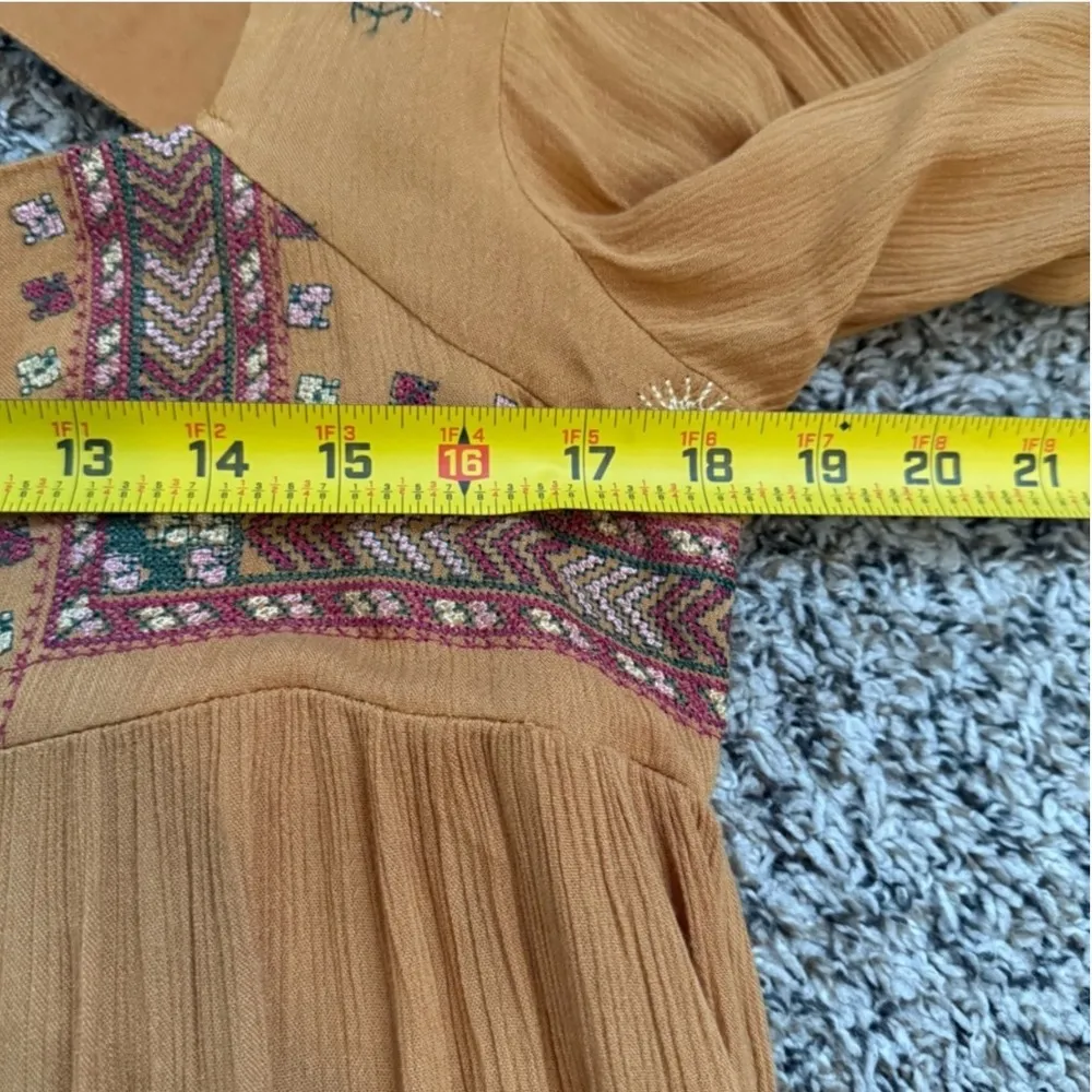 Free People Embroidered Rhiannon Mini Dress Long Sleeve Bohemian Festival Size S - Image 6