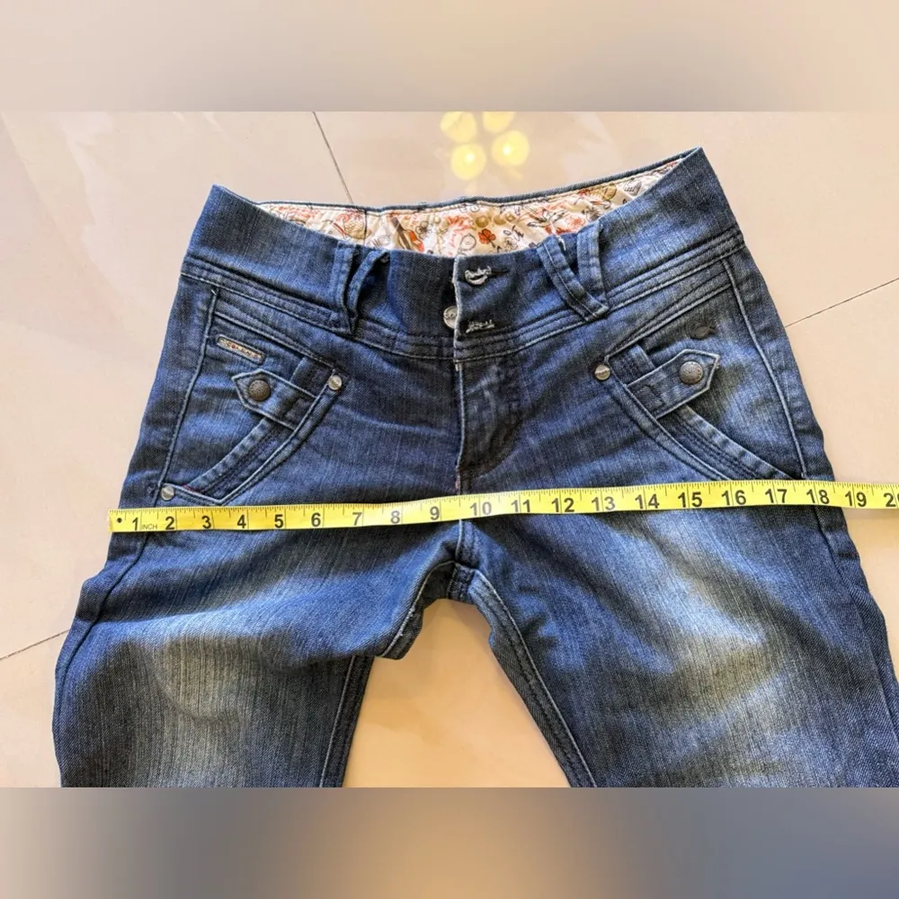 Cocoa Jeans Colombian Jeans Vintage Size USA 6 Acid Wash Jeans. Pockets Button Blue - Image 7