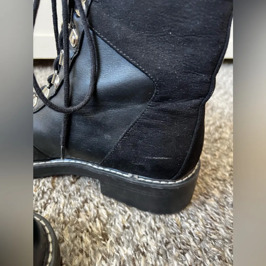 London Rebel ASOS Black Combat Lace Up Boots‎ Vegan Leather Size 8 - Image 12