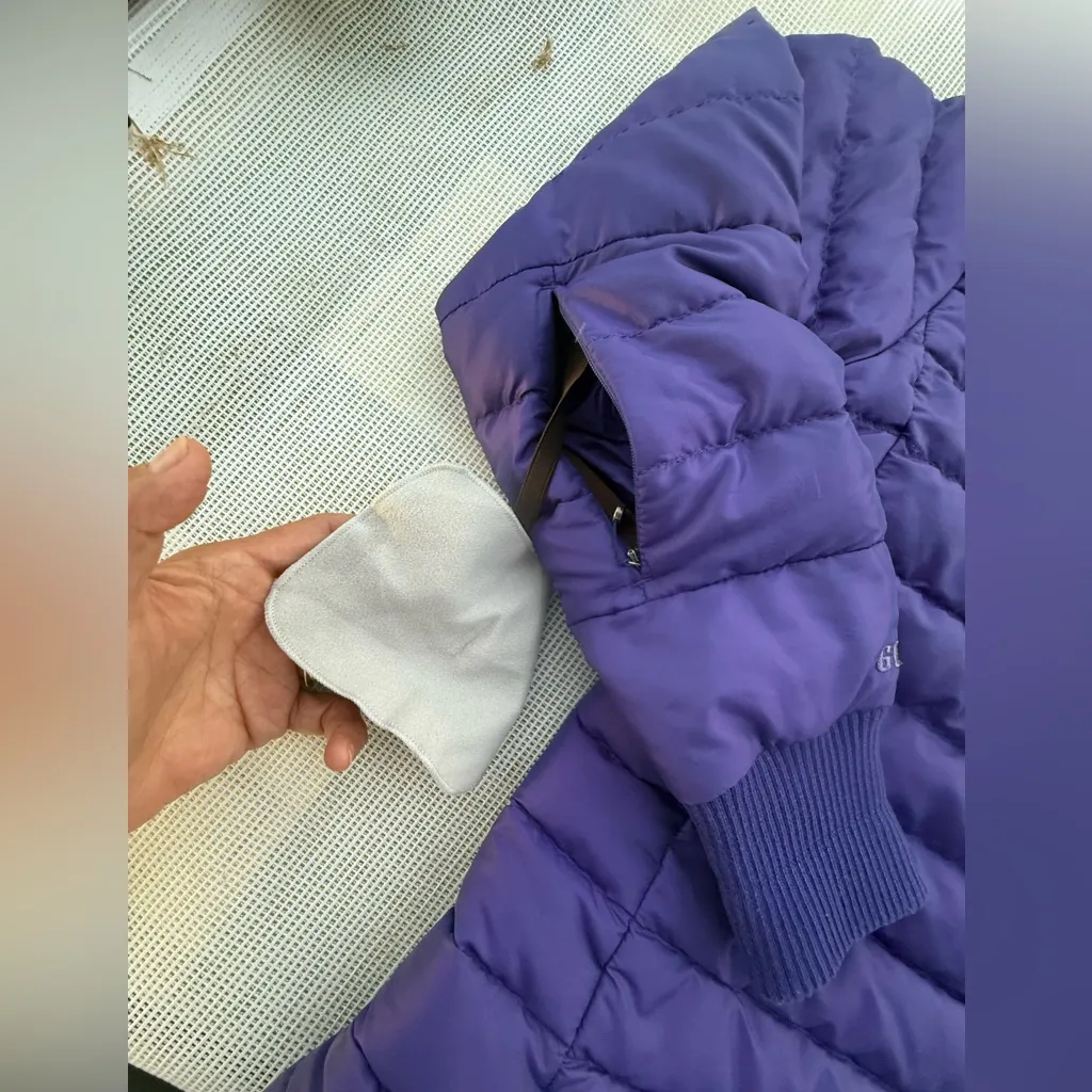 WOMENS  The North Face Totally Down Hooded Jacket SZ S/P Purple 600 - Image 7