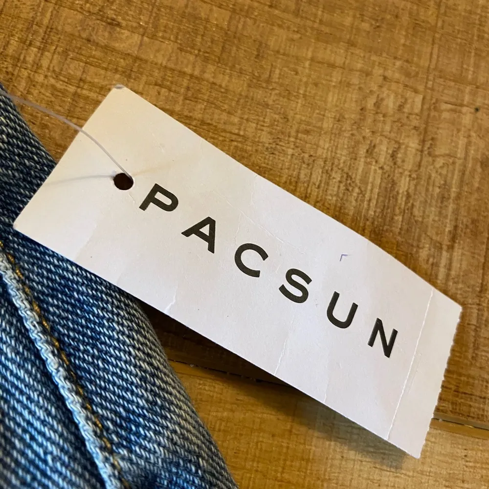 NWT PacSun size 24 or 0 denim distressed mini skirt blue country concert western - Image 6