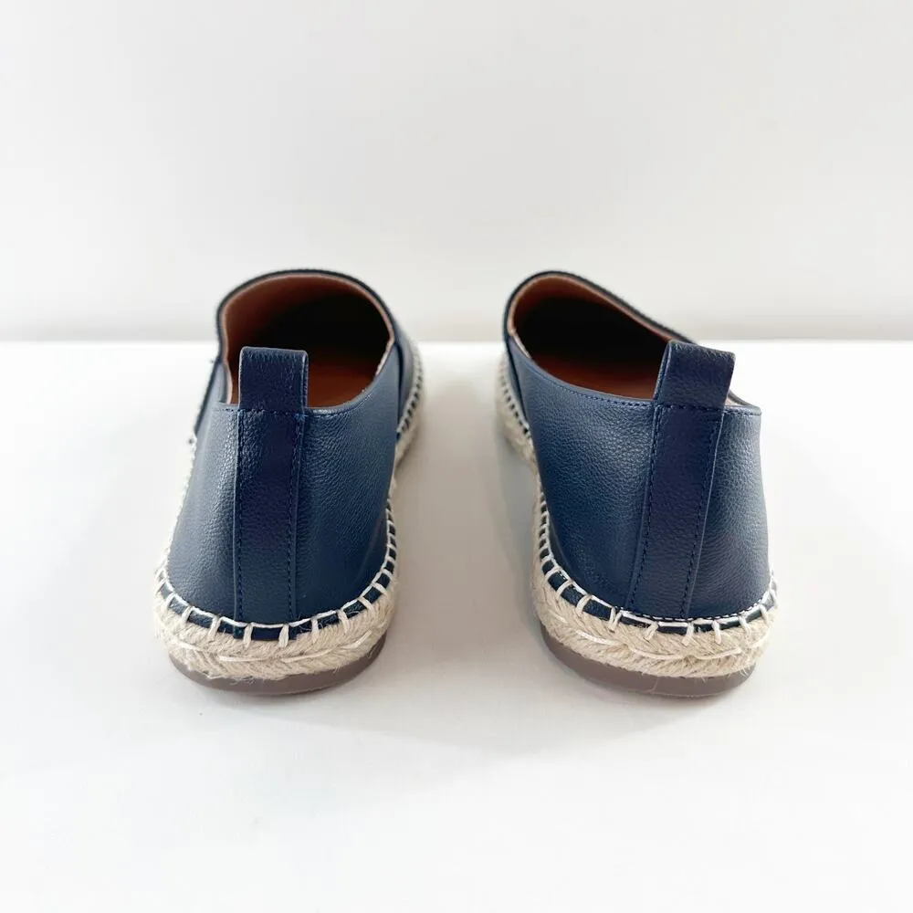 Alexis Leroy Espadrille Faux Leather Flats Loafers Shoes Navy Blue 40 / 10 - Image 7