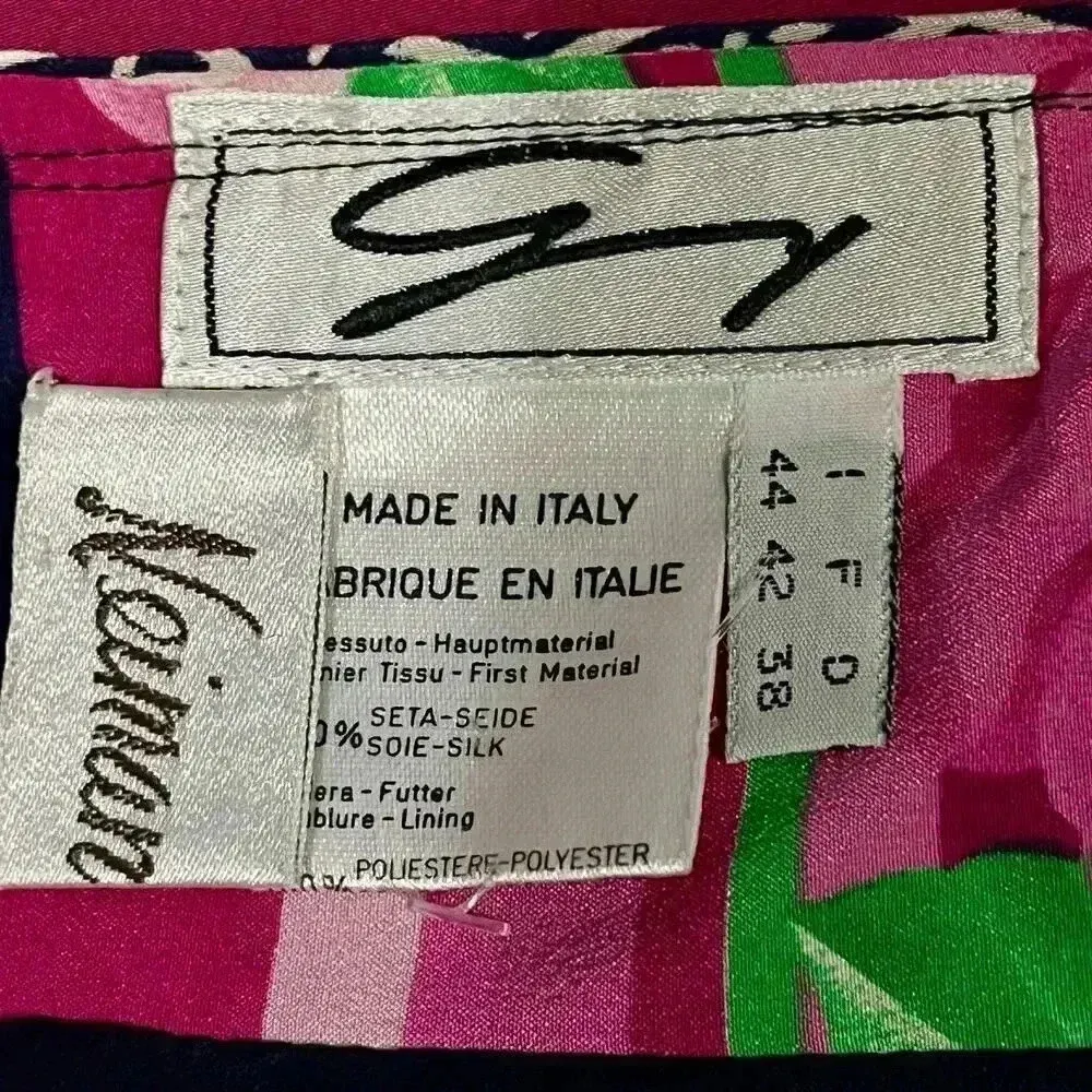 Ginny Neiman Marcus Women’s‎ Vintage 100% Silk Floral Pencil Mini Skirt Small - Image 5