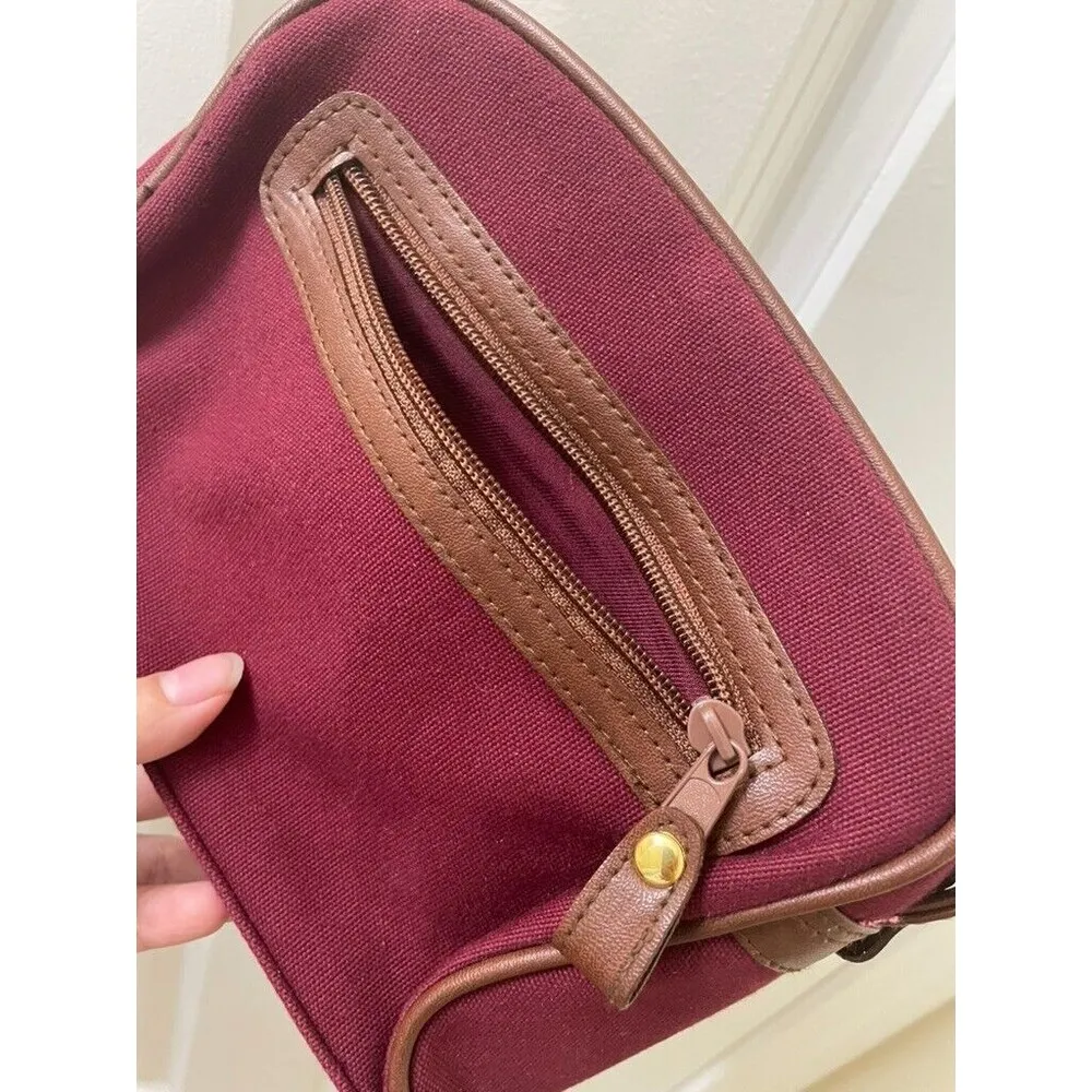 vintage Etienne Aigner Red Crossbody Purse 9" x 6" Canvas Cotton - Image 7