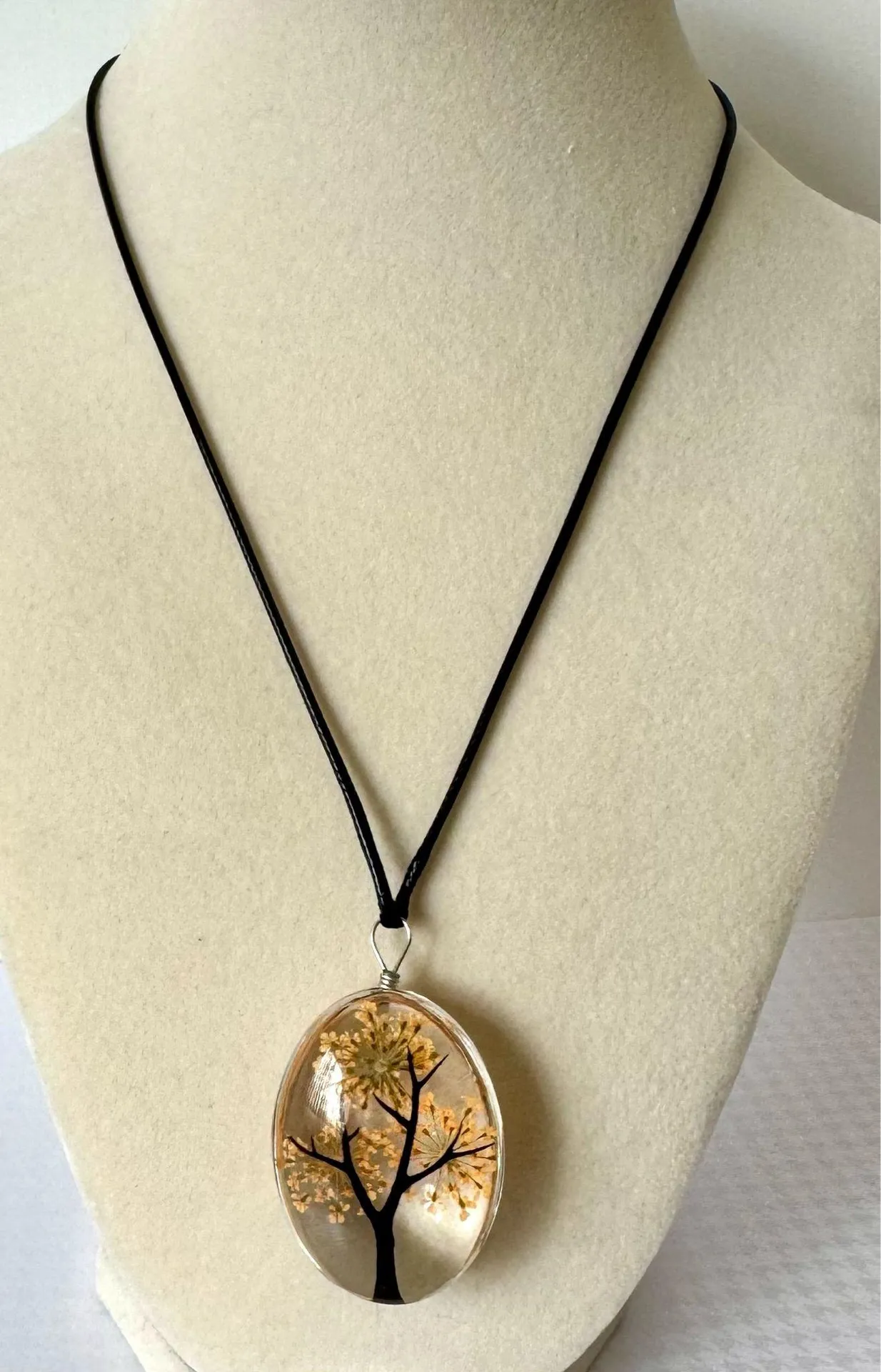 Tree Pendant Necklace Yellow - Image 3