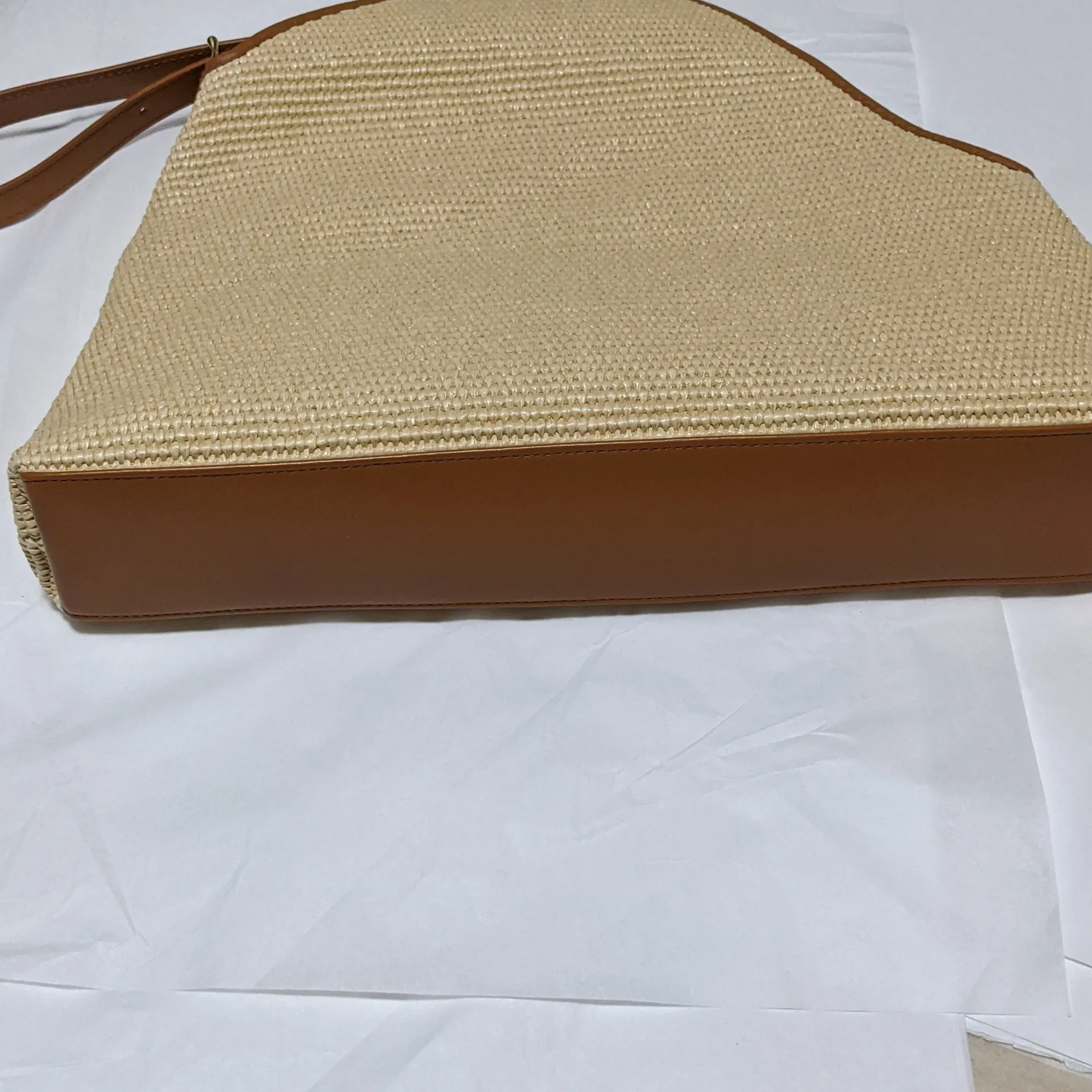 Aupen Raffia Tote Bag Lover Brown - Image 5