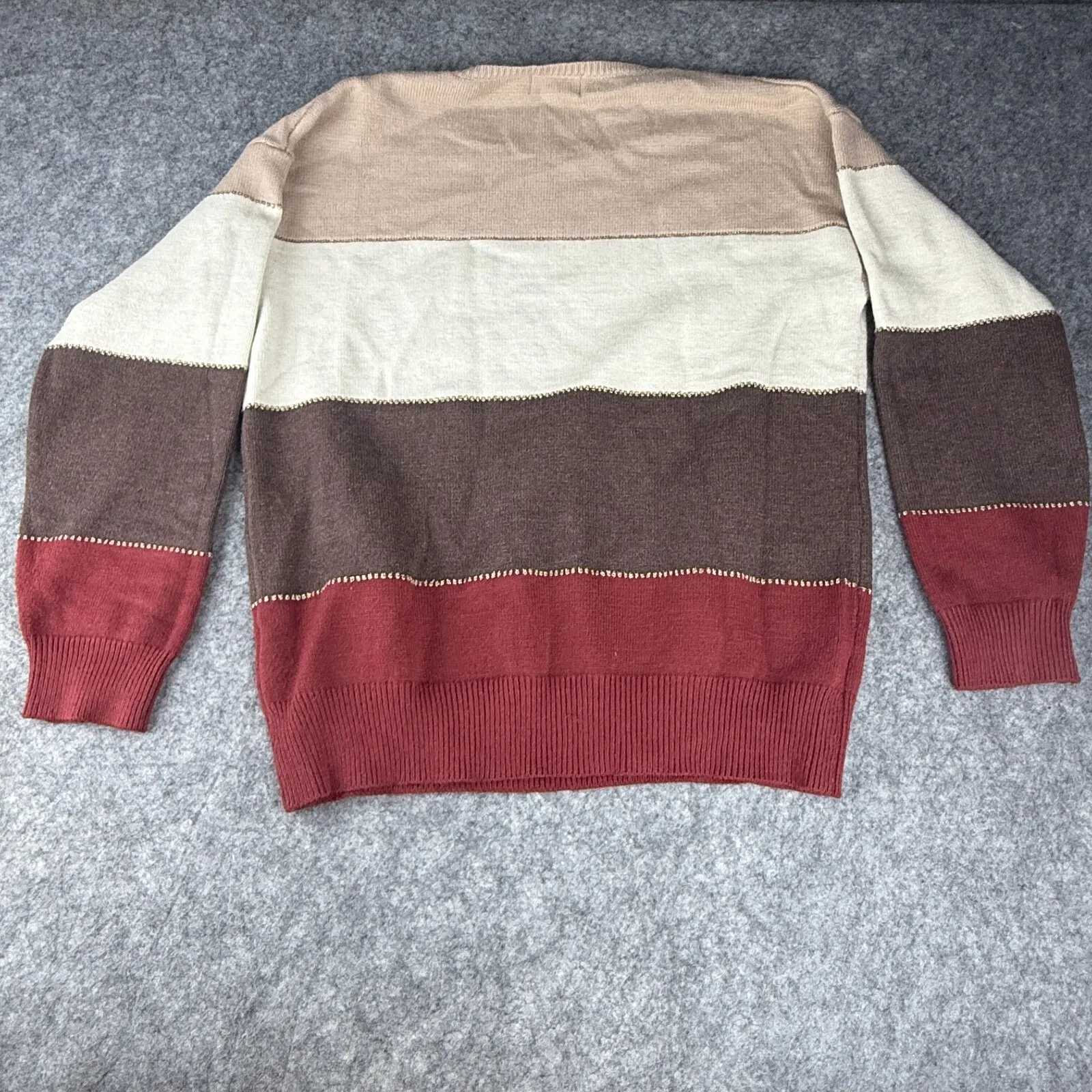 Womens Bohme Crew Super soft Colorblock sweater gold detailing S‎ - Image 2