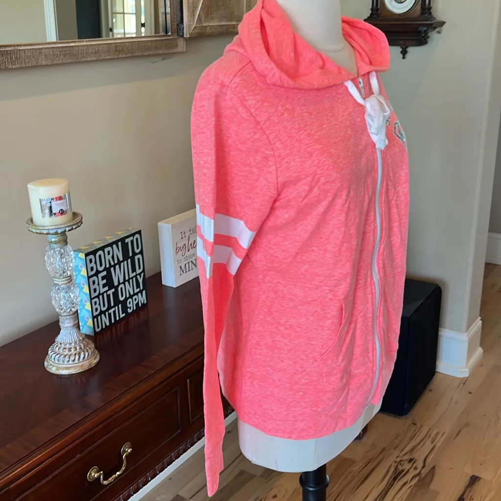 Superman Jacket Bright Coral Comfy Hooded Zip New - Image 8