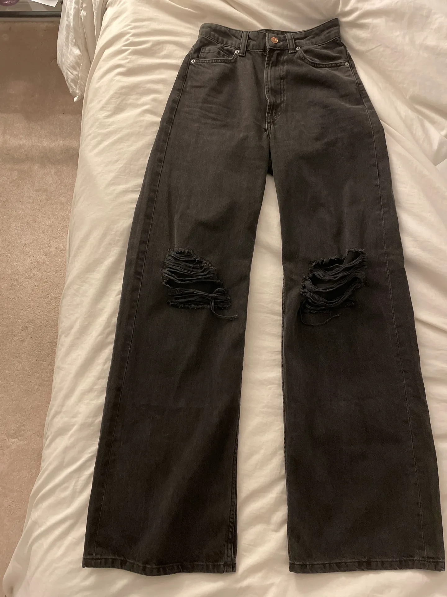 H&M Black Wide Leg Jeans - Image 4