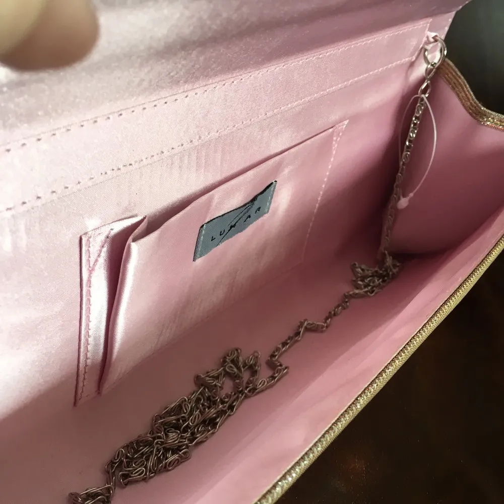 Rose Gold Fancy Formal Sequined Clutch | Wallet - Image 4