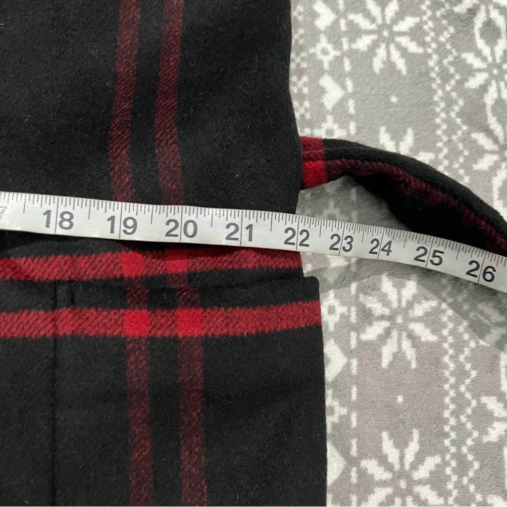 New Ann Taylor Plaid Wool Blend Shawl Collar Wrap‎ Coat Size Medium - Image 15