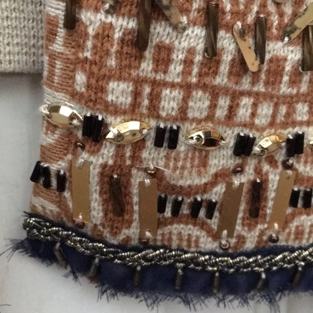 Chico's FINAL MARKDOWN Chico’s Ornately Beaded Single-Closure Sweater (1) ≈ S or 8 - Image 9