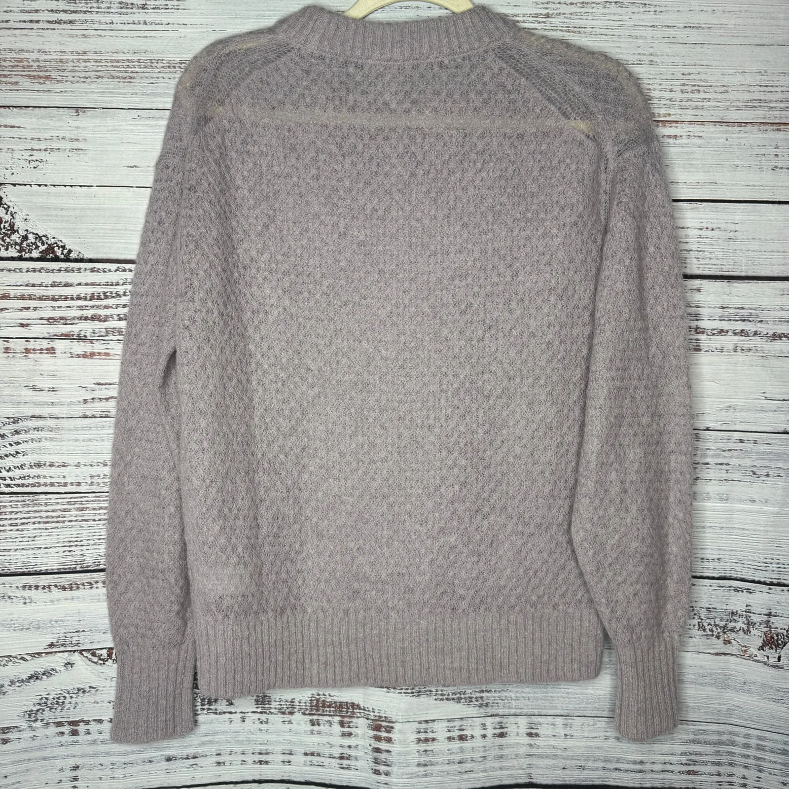 Everlane Women’s Alpaca Wool Blend Crewneck Sweater XS Gray Textured Knit - Image 4