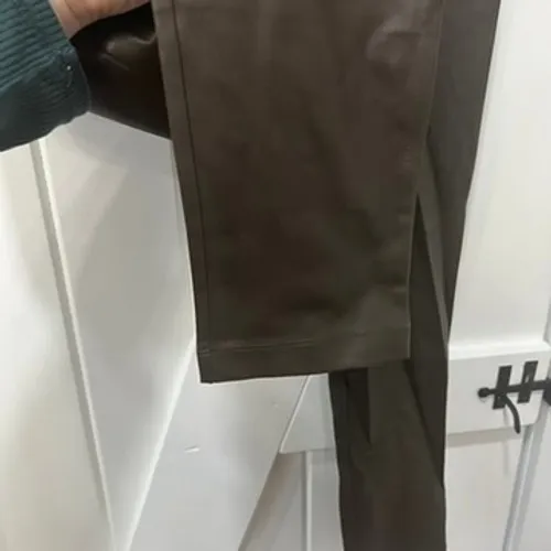 J Mclaughlin Womens Faux Leather Pants 2 Brown Skinny Stretch Chic Going Out - Image 4