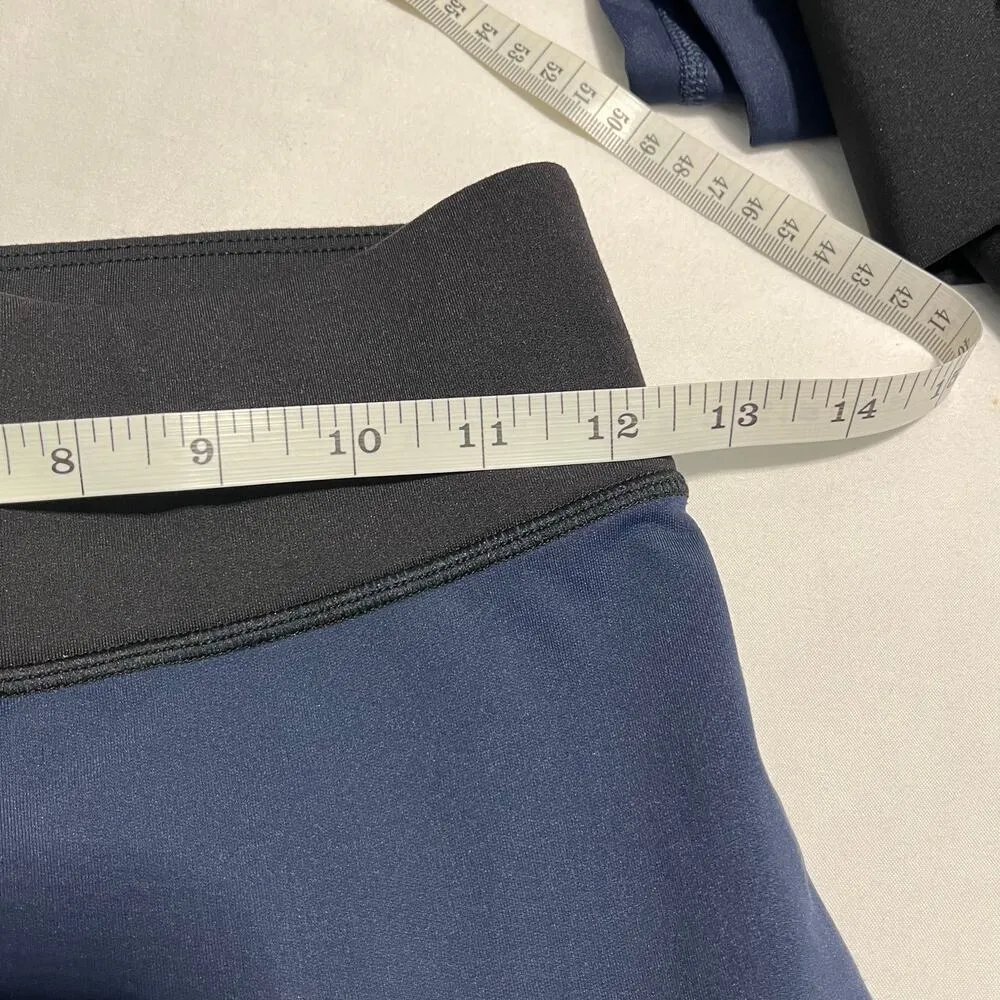 Michi black and blue Colorblock full length high waist leggings women’s small - Image 9