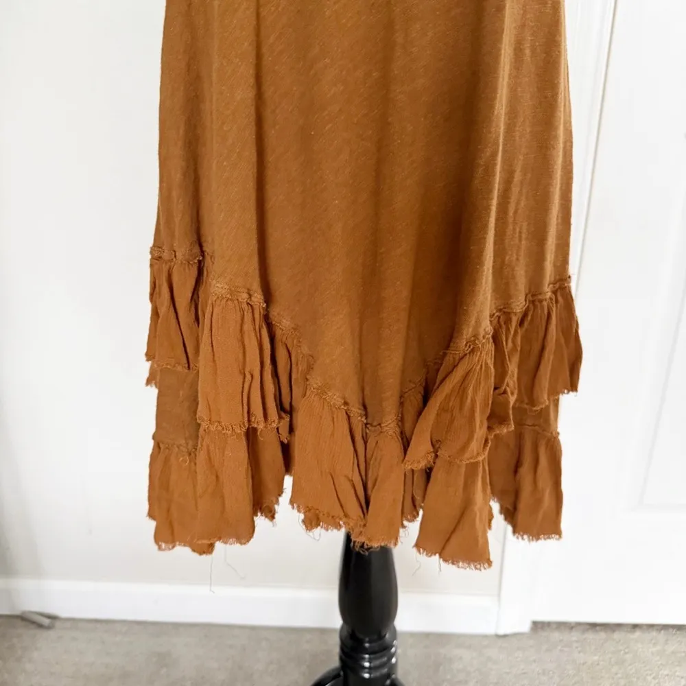 Free People Linen Blend Ruffle Tank Size XS - Image 4