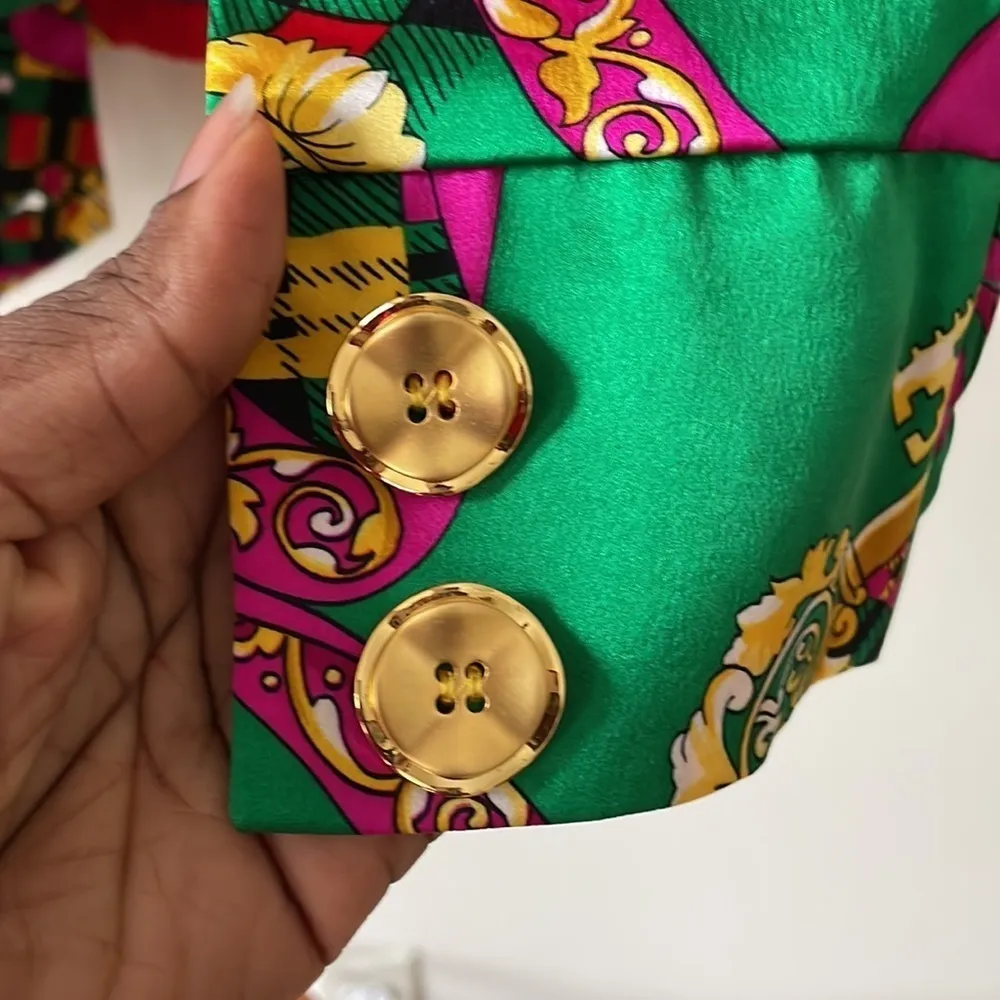 Saks Fifth Avenue 100% Silk Paisley Print Jacket Size 18W NWOT Colorful Rare - Image 9