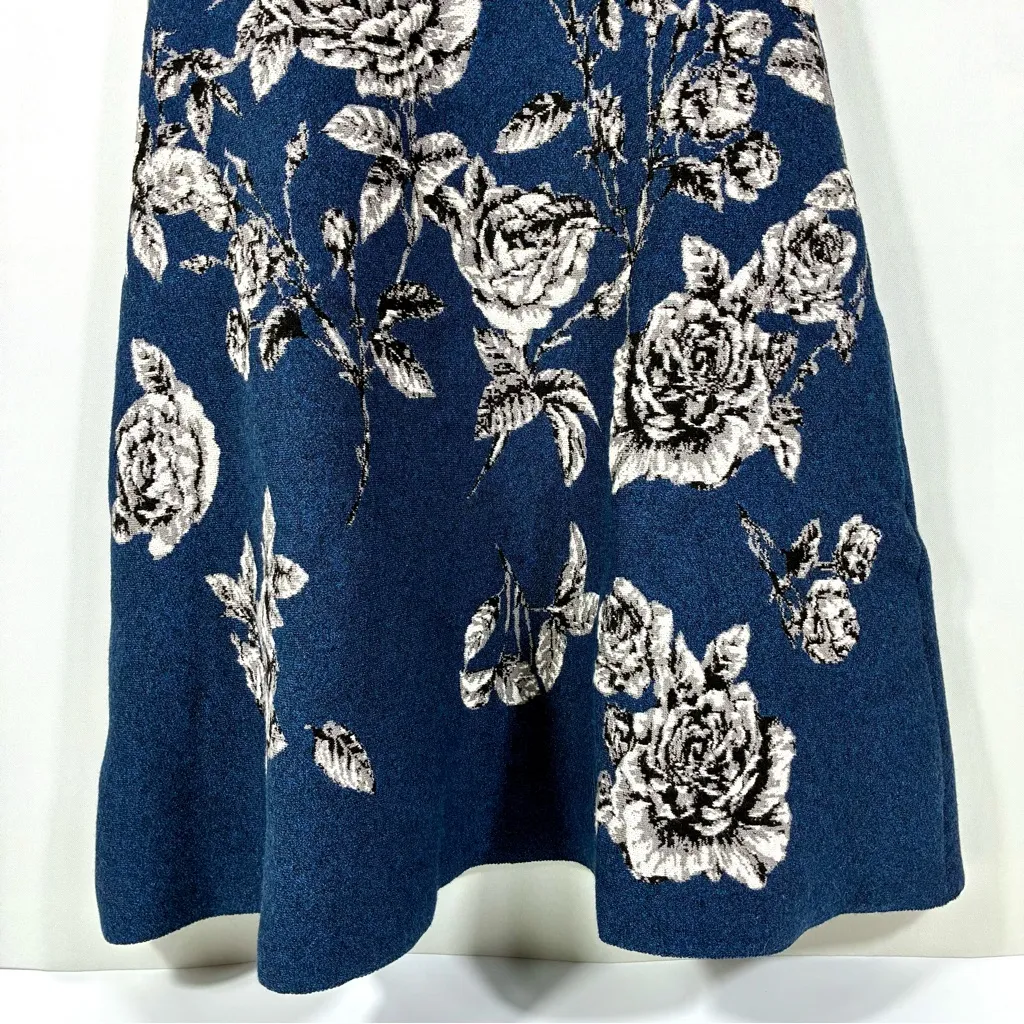 Oscar de la Renta Rose Printed Jacquard Dress Indigo White Medium NWT 25SN112DRJ - Image 13