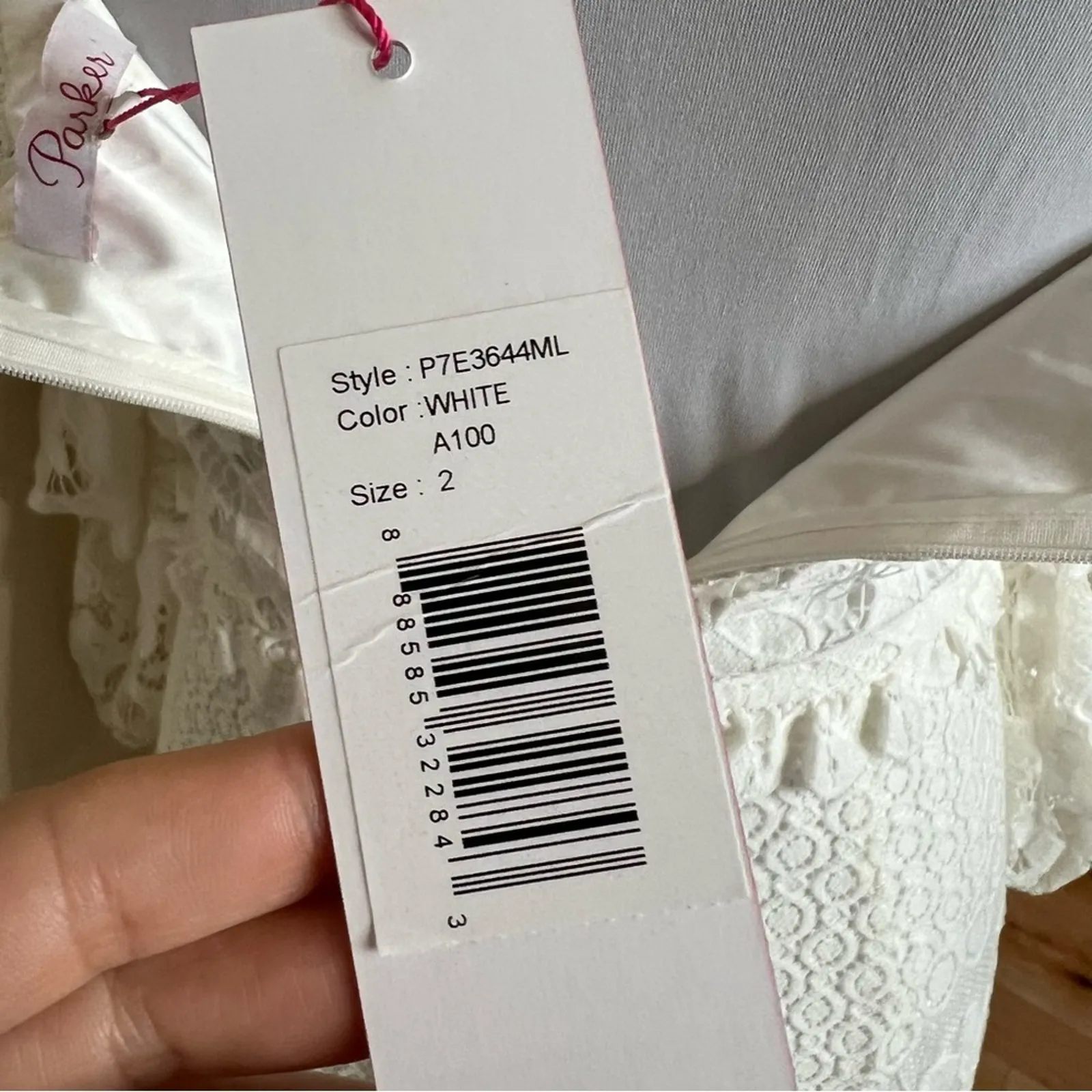 Parker Irma white lace embroidered off the shoulder sheath mini dress NEW 2 - Image 8