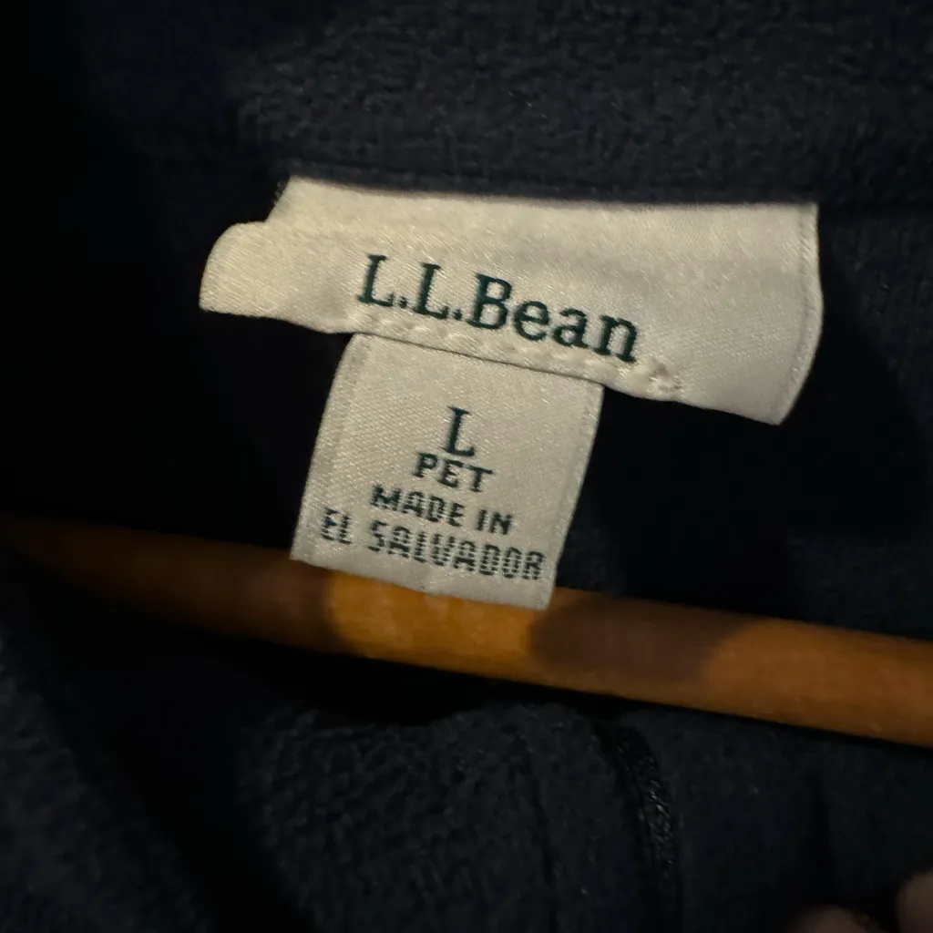 LL Bean Fleece Jacket Womens Size L Full Zip‎ Blue - Image 2