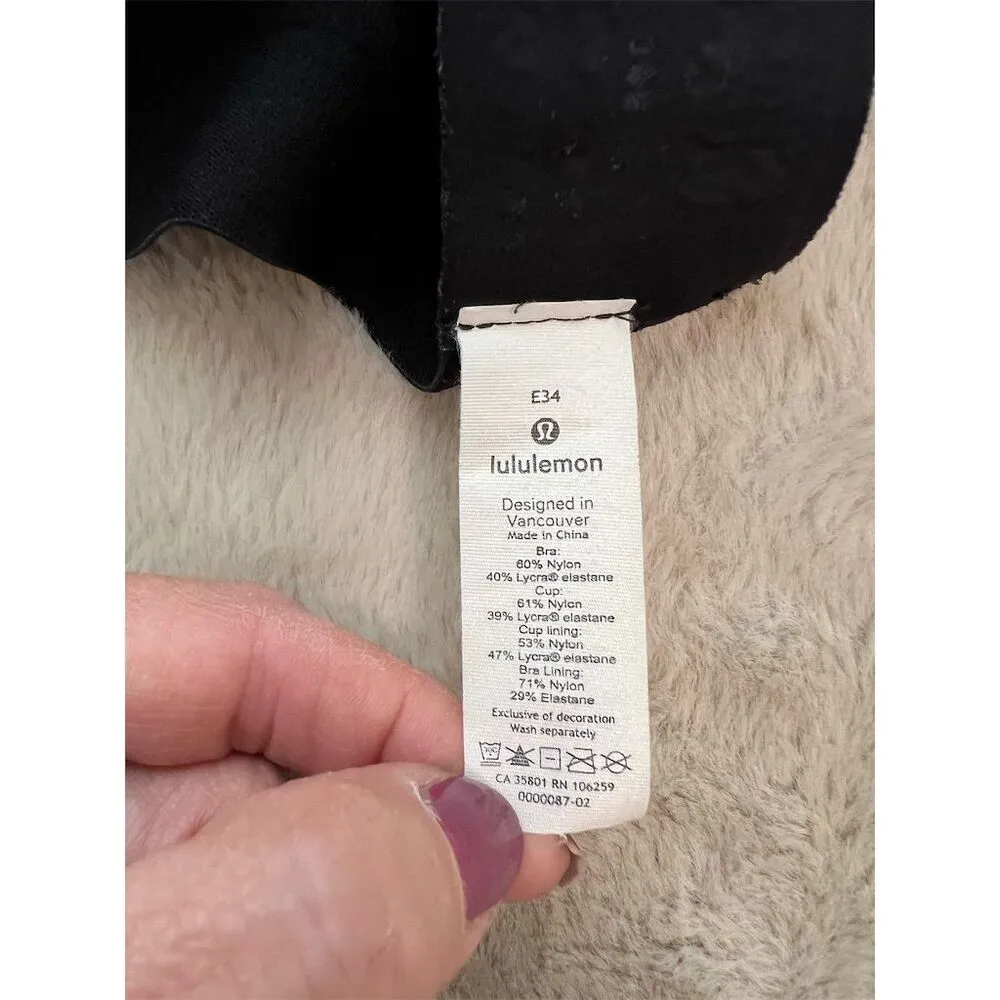 Lululemon Awake To Lace Sports Bra Black 34E Medium Support Wireless Size undefined - Image 4