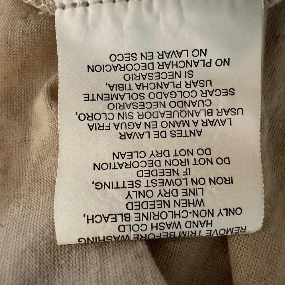 Takara Size Medium Beige‎ High Low Top Crochet Accent Linen Blend juniors - Image 5