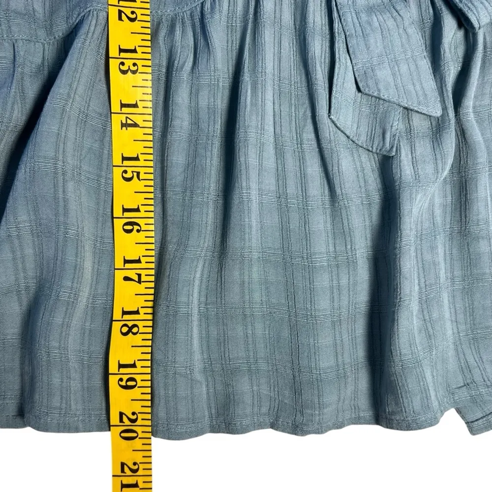 American Eagle Y2K Tie Front Babydoll Cami Top Size M Blue Casual Coachella - Image 4