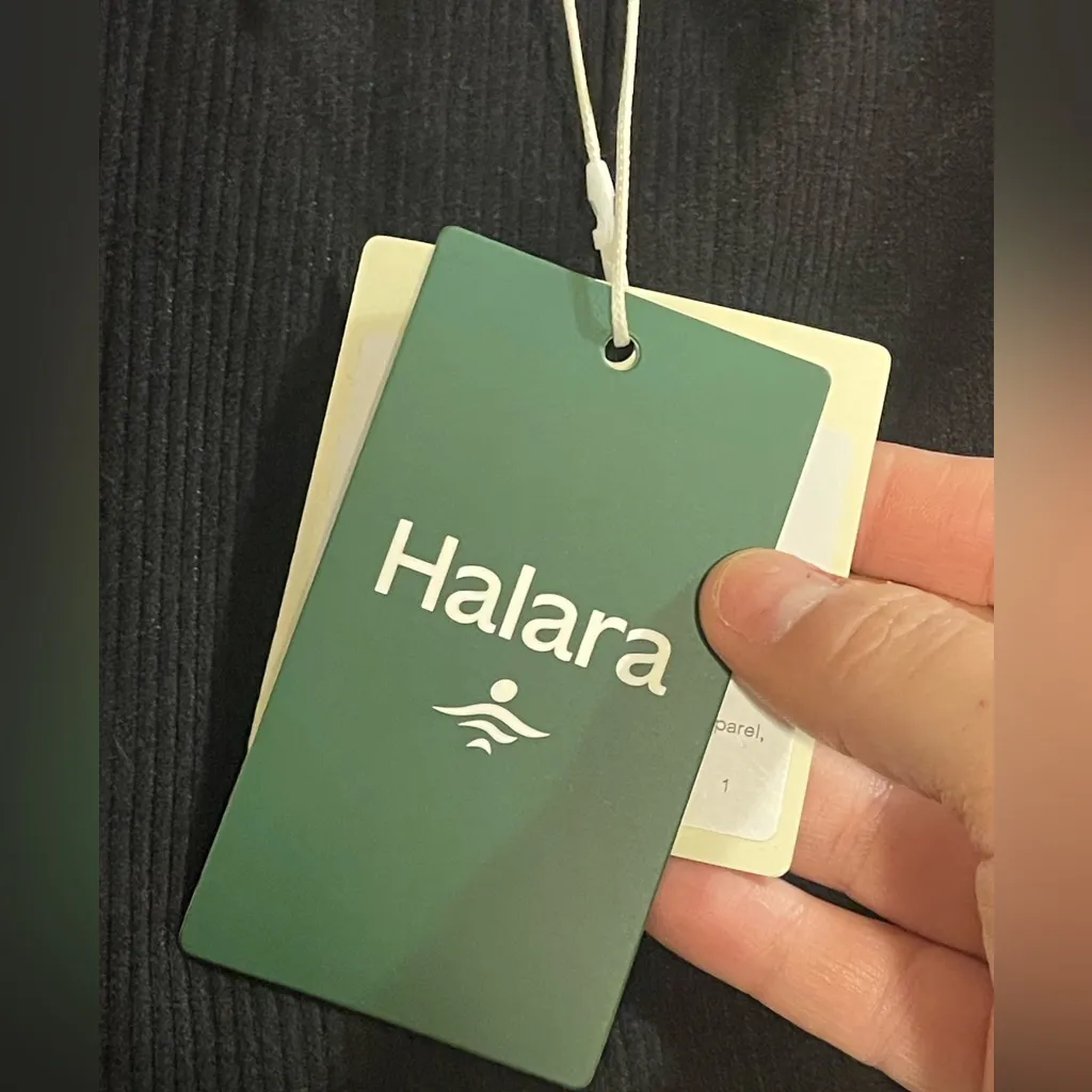 HALARA Black Ribbed Fabric High Waist Knit Track Pantts Sz M Sporty Athleisure - Image 12