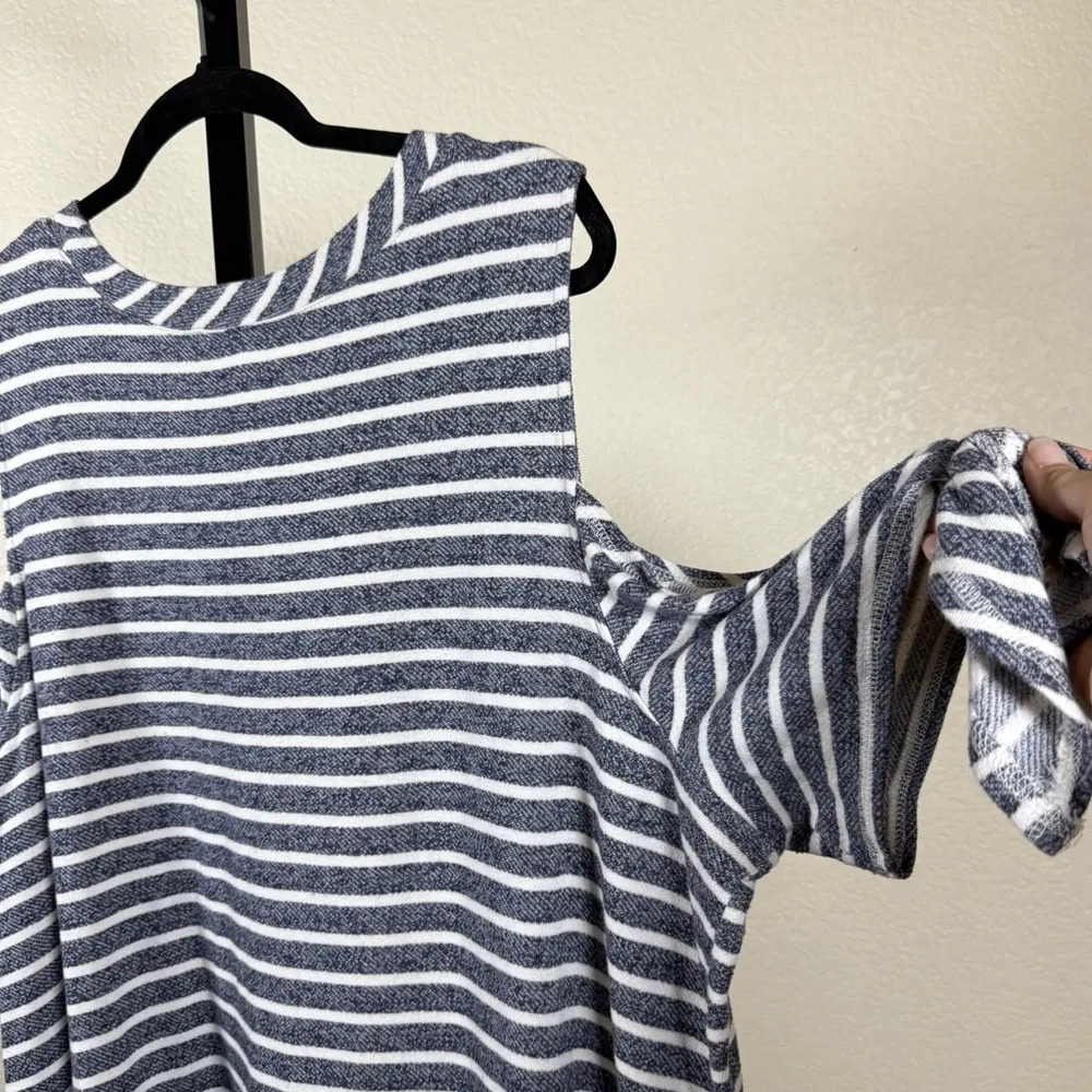 Lane Bryant Cold Shoulder Striped Tunic Dress Plus Size 26/28 Soft Casual Preppy - Image 4