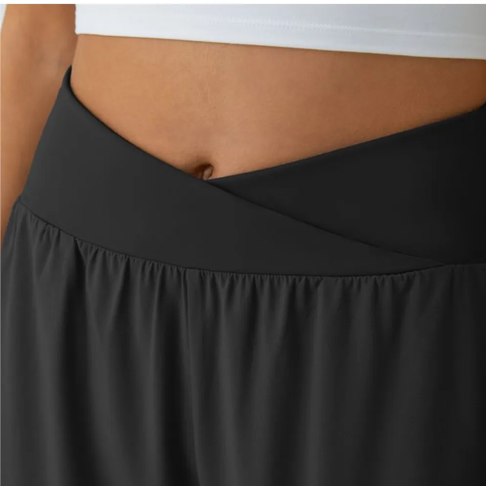 Halara Black Breezeful High Waisted Crossover Side Pocket Resort Pants Large NEW - Image 6